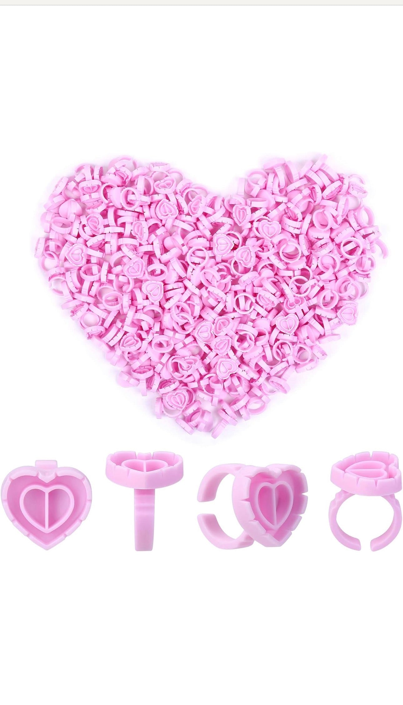 Pink Heart Shaped Glue Rings